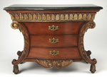 Traditional Style Carved Chest with Black Fossil Stone Top