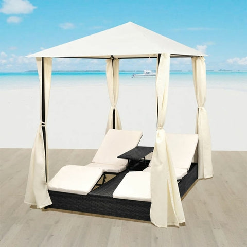 Double Sun Lounger with Curtains