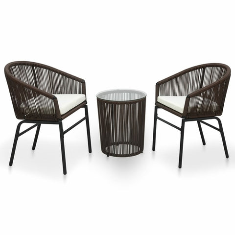 3 Piece Bistro Set with Cushions