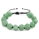 Green Jade Silver and Stone Beaded Macrame Bracelet
