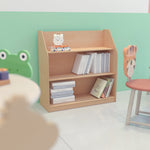 Modern Indoor Natural Wooden 3 Shelf Book Display