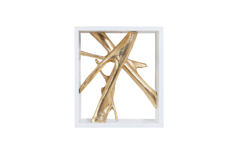 Framed Branches Gold Wall Tile