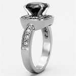 Black Diamond Stainless Steel Cubic Zirconia Ring