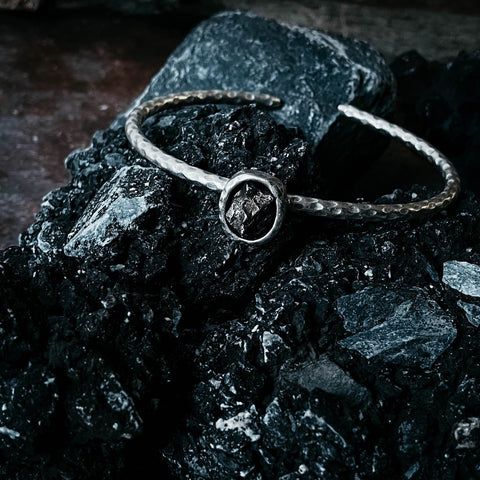 Oval Meteorite Cuff Bracelet