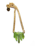 Rocked Up Mini Crystal Quartz Necklace - Green