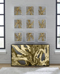 Framed Branches Gold Wall Tile