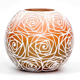 Painted Orange Art Round Vase