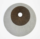 1" x 14" x 14" Brown & Gray Round Ribbed  Wall Decor