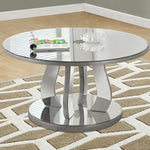 36" x 36" x 18" Silver - Coffee Table With A Mirror Top