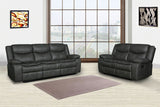 Modern Soft Grey Faux Leather Reclining Sofa