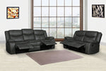 Modern Soft Grey Faux Leather Reclining Sofa