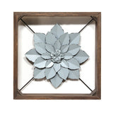 Metal & Wood Framed Wall Flower