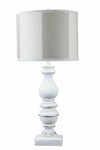 Distressed White Traditional Table Lamp with Smoke Gray Shade