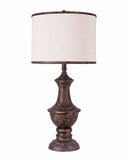 Metal Finish Traditional Table Lamp with Ivory Linen Shade