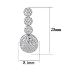 3W1428 - Rhodium Brass Jewelry Sets with AAA Grade CZ  in Clear
