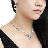 3W1431 - Rhodium Brass Jewelry Sets with AAA Grade CZ  in Clear