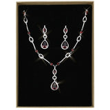 3W1423 - Rhodium Brass Jewelry Sets with Synthetic Synthetic Glass