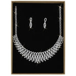 3W1432 - Rhodium Brass Jewelry Sets with AAA Grade CZ  in Clear