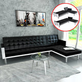 Artificial Leather L-Shaped Sofa Bed
