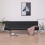 Faux Leather Sofa Bed with Two Pillows