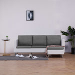 White Faux Leather 3-Seater Sofa with Cushions
