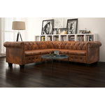 Faux Leather Chesterfield Corner Sofa 5-Seater