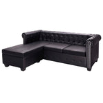 L-shaped Chesterfield Artificial Leather Sofa
