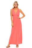 Women's Halter Maxi Dress with Cross Back Straps
