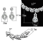 LO2333 - Rhodium Brass Jewelry Sets with AAA Grade CZ  in Clear