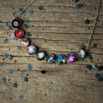 Nebula Rainbow Necklace in Silver - Curved Bib Pendant