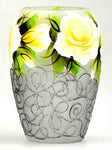 Hand Painted Glass Oval Vase