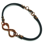 Hand Crafted Masculine Sturdy Copper Swivel Infinity Bracelet